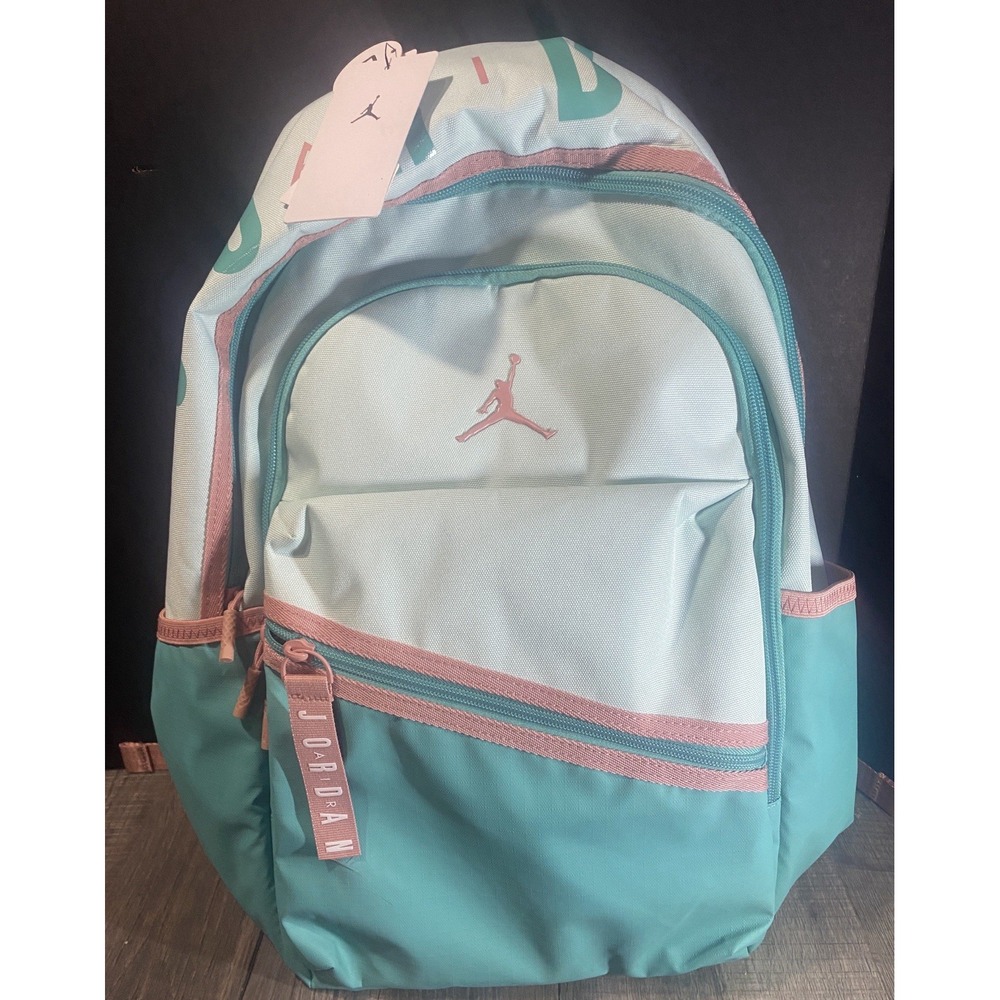 Jordan Jumpman Air Backpack Mint Green Pink Water Resistant School Bag NWT New